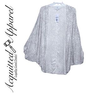 NWT New Directions Hot Tropics Raw Edge Kimono